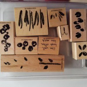 Stampin Up! Spring Garden Two-Step Stampin Set of 9 mounted stamps